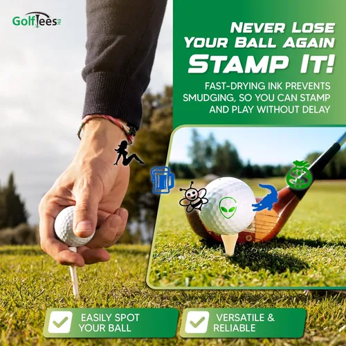 Vista 3 de EZBallStamp - Timbre marcador con forma de pelota de golf, Azul