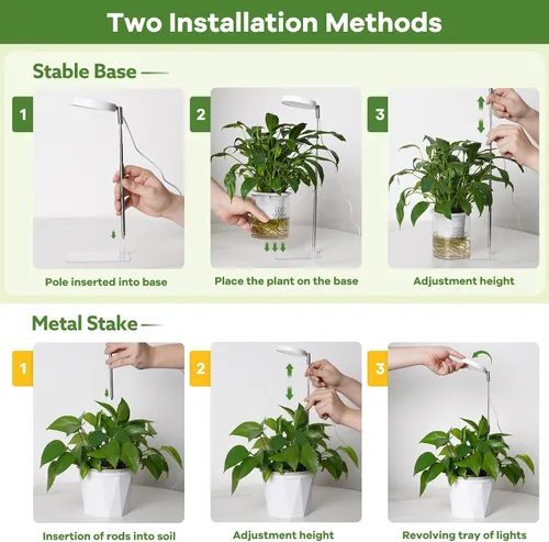Vista 5 de Luces de cultivo para plantas de interior de espectro completo, 48 luces LED para plantas de interior con 2 opciones de montaje, 3 espectros