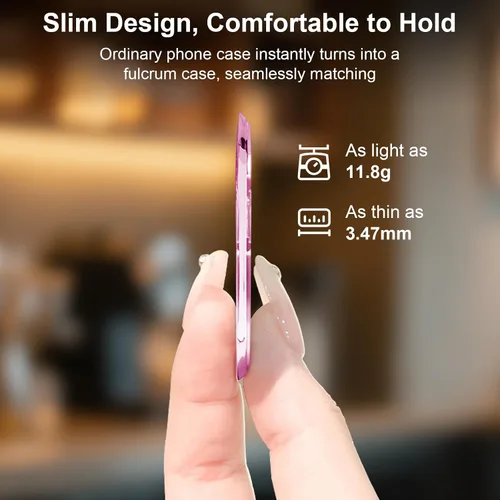 Vista 4 de Soporte para anillo de dedo, anillo de metal brillante para teléfono con espejo para iPhone 17 Pro Max, Galaxy S26 Ultra, soporte de anillo