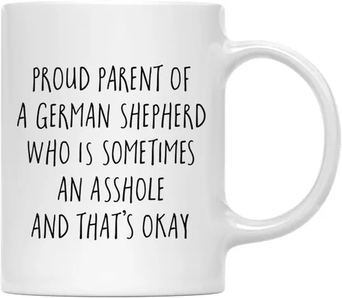 Vista 116 de Andaz Press Funny Dog - Taza de café de 11 onzas, regalo de broma, orgulloso padre de un afenpinscher que es a veces un gilipollas y eso está bien