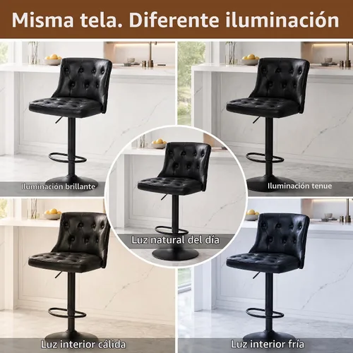 Vista 8 de FIRAVOE Juego de 2 taburetes giratorios de cocina, altura ajustable de 25 a