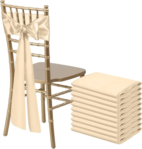 Vista 19 de 10 PCS Lazos de Satén Azul Bebé para Sillas Bandas Universales Cintas para Sillas Lazos Traseros para Bodas Fiestas Recepciones Eventos Banquetes