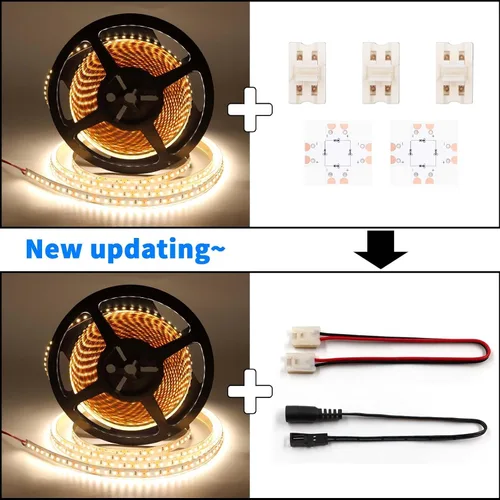 Vista 2 de VST Tira de luces LED de color blanco cálido, 120 LEDs/m, 1000 lm/M, 9.6 W/M, CRI 90+, cinta LED de 12 V 2835 cortable, conectable, tiras LED