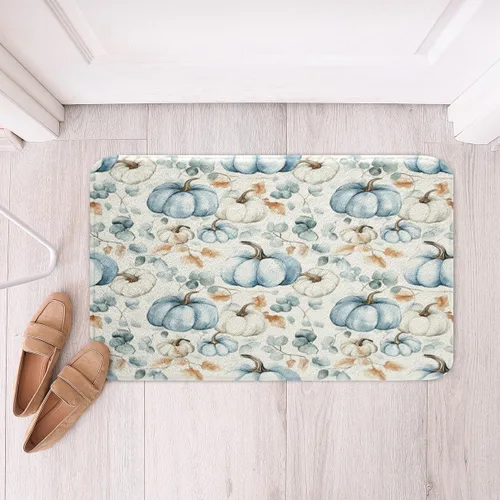 Vista 31 de Erosebridal Thanksgiving Turkey Bathroom Rugs - Fall Leaves Pumpkin Bath Mat for Kids Adults, Vintage Autumn Harvest Door Mat 16 x 24 Inch Rustic