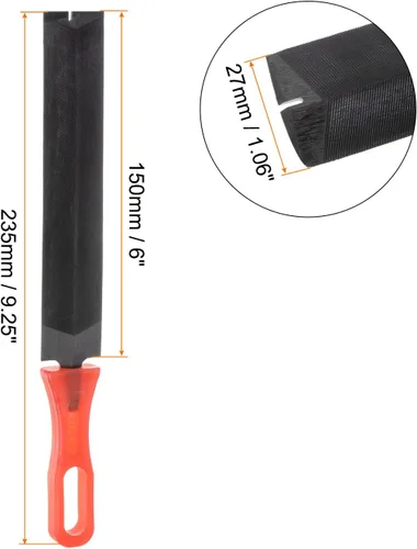 Vista 2 de HARFINGTON 2 limas cónicas en forma de pluma de 6 pulgadas con rodamiento T12 de acero de 9.252 x 1.063 in de longitud cortada a mano con mango