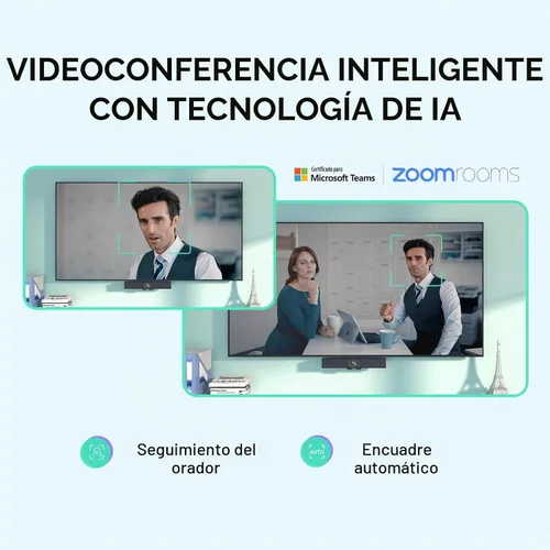 Vista 3 de Yealink MeetingBar A10 Cámara web para sala de conferencias 4K con lente gran angular de 120° con sistema operativo Android, sistema