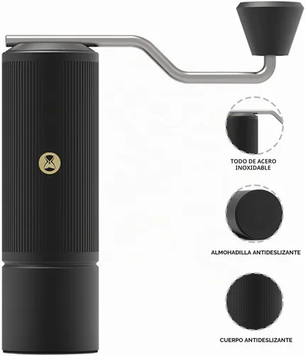 Vista 6 de TIMEMORE Molinillo de café manual de acero inoxidable con rebabas cónicas con capacidad de 0.71 oz numérico externo ajustable, molinillo de expressp
