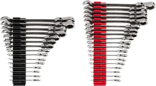 Vista 18 de TEKTON Juego de llaves combinadas con cabeza flexible de 12 puntos con bolsa, 19 piezas (6-24 mm) WRC95403