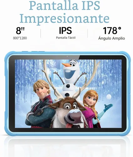 Vista 4 de PRITOM Android 13, tablet infantil de 10 pulgadas, control parental, 6000 mAh, procesador de cuatro núcleos, 2 GB de RAM, 64 GB de ROM, pantalla Azul