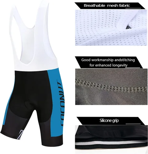 Vista 6 de Coconut Ropamo CR Men's Cycling Jersey Set Road Bike Jersey Zipper Pocket Bib Shorts with 4D Padded Cycling Clothing Set