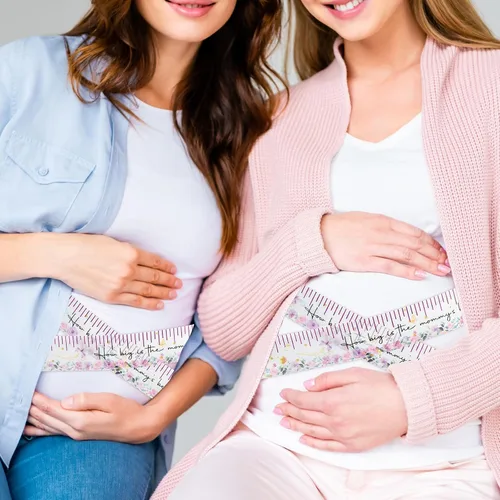 Vista 4 de Coume 2 rollos de cinta métrica para baby shower, 2 pulgadas x 150 pies, cinta métrica de vientre para baby shower, regalos y suministros de fiesta