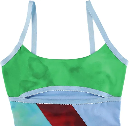 Vista 5 de Mini vestido ajustado para mujer, estilo Y2K, sin espalda, ajustado, sin mangas, estampado de retazos, ropa de calle