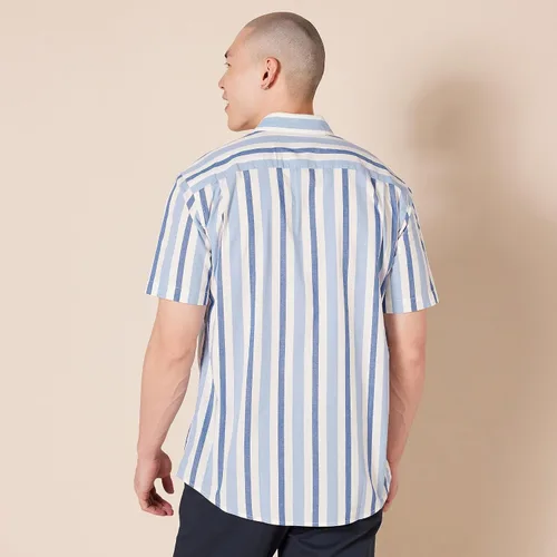 Vista 3 de Tienda Essentials - Camisa de popelina de manga corta de ajuste regular para hombre