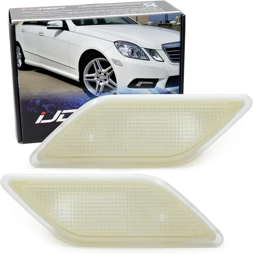 Vista 10 de iJDMTOY Euro OEM-Spec - Carcasas de lámpara de marcador lateral de parachoques delantero compatibles con Mercedes 2010-2013 W212 Clase E E300 E350