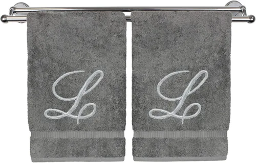 Vista 125 de Toalla de mano con monograma, regalo personalizado, 16 x 30 pulgadas, extra absorbente, 100% algodón turco, acabado de rizo suave, para baño, cocina
