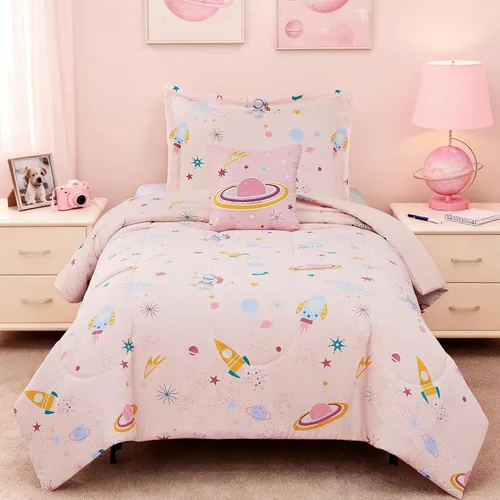 Vista 14 de Kaleido Space Juego de Edredón para Niños Tamaño Twin para Niños, Juego de Ropa de Cama de Juegos de Pelota que Brilla en la Oscuridad, 1 Edredón, 1
