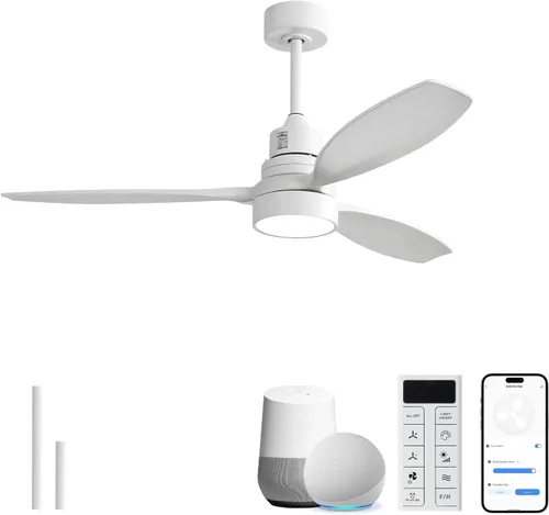 Vista 25 de Sofucor Ventilador de techo de 52 pulgadas con luces y mando a distancia, 3