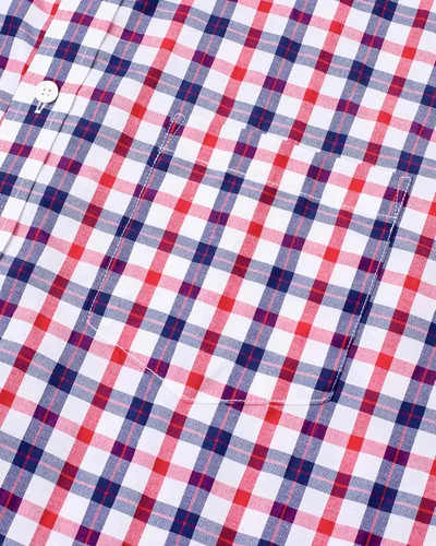 Vista 4 de Alimens & Gentle Camisas a cuadros con botones para hombre, camisas de vestir de manga larga de algodón, camisas de guingán de ajuste regular