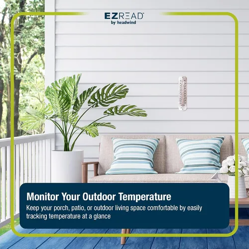 Vista 5 de Headwind EZ Read - Termómetro de metal de aluminio antiguo de 12 pulgadas, duradero, resistente a la intemperie, para interiores y exteriores