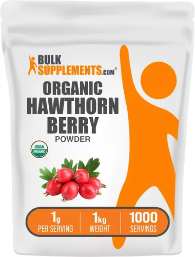 Vista 6 de BulkSupplements. com Organic Hawthorn Berry Powder - Suplemento de hierbas, Hawthorn Berry Organic - Vegano y sin gluten, 0.04 oz por porción, 100 g