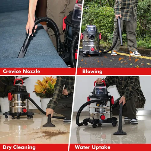 Vista 8 de Shop-Vac Aspiradora Inalámbrica Húmeda/Seca de 20V, 5 Galones, 4.7 CV Pico, Succión Fuerte de 10kPa y Soplador, Aspiradora de Taller Portátil