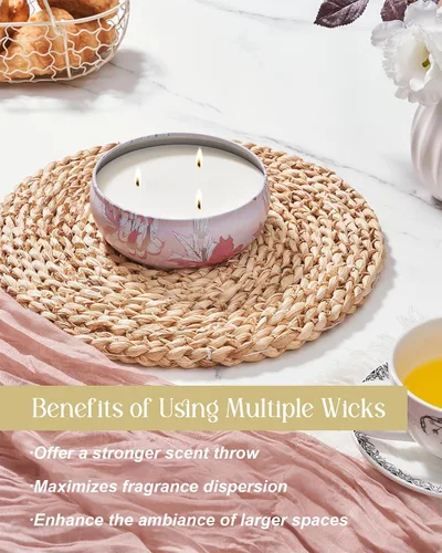 Vista 67 de M&SENSE Velas aromáticas de bayas cítricas, vela grande de lata de soja de 3 mechas, más de 40 horas de tiempo de combustión, cera vegana 100%