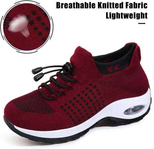 Vista 2 de STUNAHOME Zapatos deportivos ortopédicos transpirables para mujer, zapatos para caminar sin cordones, cómodos, informales, zapatos atléticos