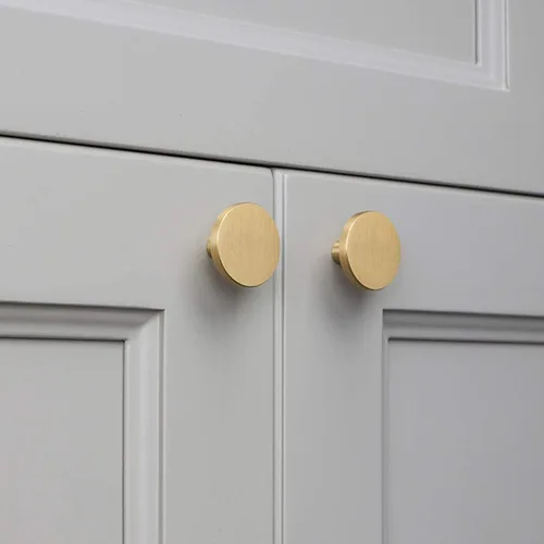 Vista 7 de RZDEAL Pomos para gabinete, pomos redondos de latón macizo para cajones y cajones, manijas decorativas simples para puertas de gabinete de cocina
