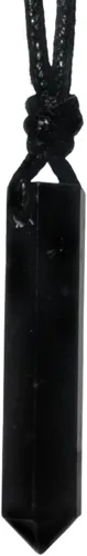 Vista 4 de Collar con colgante de turmalina negra cruda para hombres o mujeres adultos unisex cristal sanación joyería metafísica piedra EMF protección