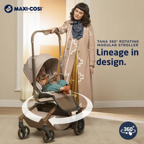 Vista 2 de Maxi-Cosi Tana 360 - Cochecito modular giratorio, cochecito y asiento de coche, sistema de viaje combinado, patrimonio natural