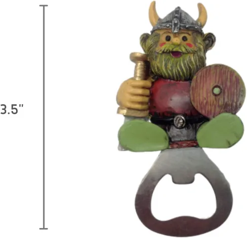 Vista 2 de Abrebotellas con imán para nevera vikingo noruego (2.75")