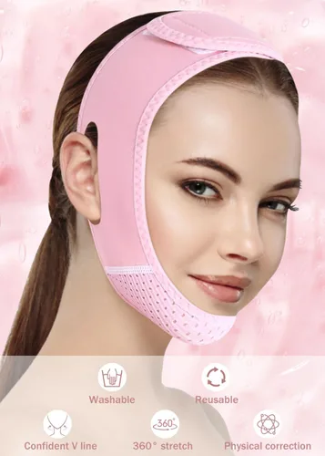 Vista 5 de Yeahka Máscara de elevación de línea V, correa de adelgazamiento facial, reductor de barbilla doble, cinturón de elevación facial en forma de V