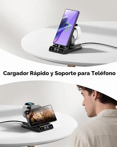 Vista 8 de Estación de Carga Rápida USB C de 25W para Samsung, SwanScout 701S, Soporte de Carga Plegable 3 en 1 para Galaxy S25/S24/Z Flip 7/Fold