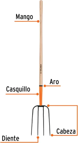 Vista 2 de TRUPER BPJ-4 Tenedor de estiércol de 4 dientes 8 1/2" (22cm)