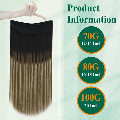 Vista 47 de Easyouth Extensión de cabello humano rubio con cola de caballo, extensiones de cabello humano rubio dorado con reflejos rubios, extensiones