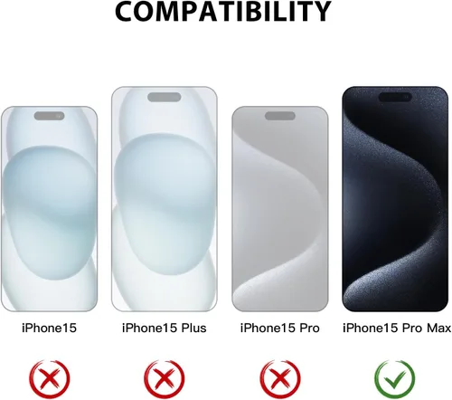Vista 2 de Zuslab Funda con ranura para tarjetero compatible con Apple iPhone 15 Pro Max de 6.7 pulgadas 2023, funda tipo cartera para teléfono con 1 protector