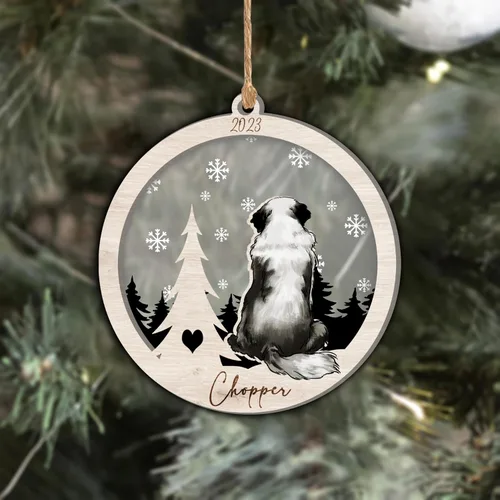 Vista 211 de Nazenti Adorno de Navidad conmemorativo personalizado, regalo personalizado de recuerdo de perro, condolencias por pérdida de mascotas, sabueso
