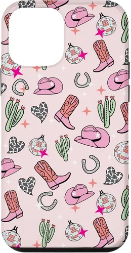 Vista 16 de Cowboy Hat & Boot & Disco Ball Pattern Pink Cowgirl Case for iPhone 17