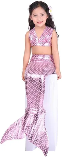 Vista 6 de Lito Angels - Traje de baño con cola de sirena para niñas (3 piezas)