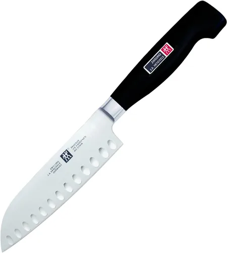 Vista 4 de ZWILLING J.A. Henckels Twin Four Star Santoku de borde hueco de 5.5 pulgadas Negro/ acero inoxidable