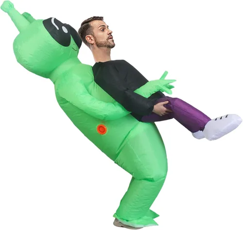 Vista 6 de Disfraz inflable de alienígena para adulto, divertido disfraz de alienígena, disfraces inflables de Halloween de Navidad para hombres y mujeres