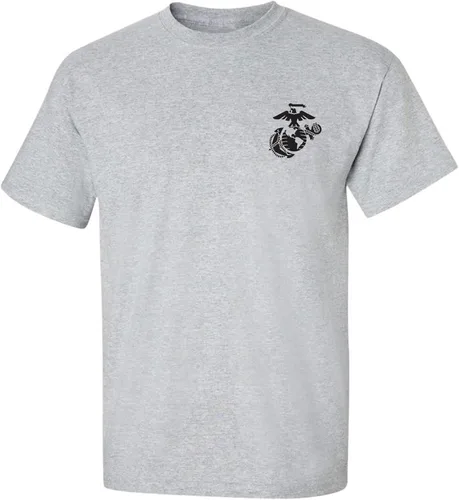 Vista 15 de zerogravitee Camiseta de manga corta para adulto con emblema de los marines Jaspeado oscuro