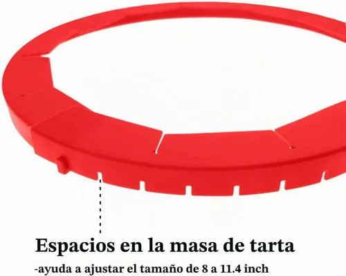 Vista 2 de Protectores de silicona ajustables para tartas – Anillo de cubierta de protectores para hornear se adapta a pasteles de 8 a 11.4 pulgadas