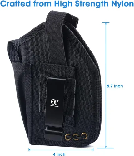 Vista 6 de Funda compacta OWB para pistolas con linterna o láser, transporte diario para mano derecha, accesorios universales