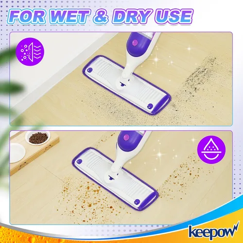 Vista 8 de KEEPOW - Almohadillas de repuesto reutilizables para mopa eléctrica compatibles con Swiffer PowerMop Power Mop Mopping Pad Refills for Wood Floor