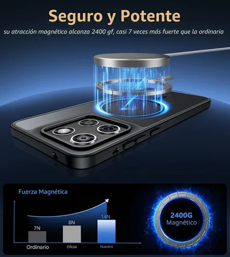 Vista 3 de FNTCASE Funda para Motorola Moto G-Stylus-5G-2025: Funda magnética translúcida mate a prueba de golpes para Moto G Stylus 2026, funda protectora