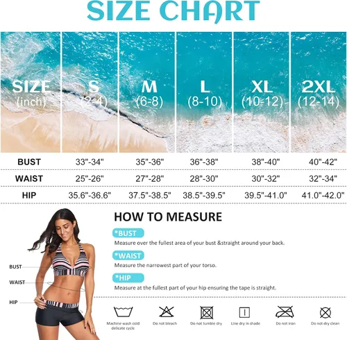 Vista 4 de Zando Traje de baño de dos piezas para mujer, traje de baño atlético con push up, traje de baño con pantalones cortos, traje de baño deportivo