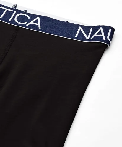 Vista 3 de Nautica Calzoncillos tipo bóxer de algodón elástico para hombre, paquete de 4