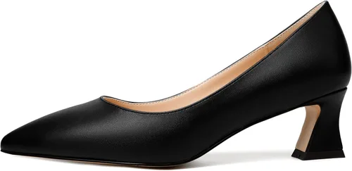 Vista 2 de SKYSTERRY Zapatos de tacón bajo con punta puntiaguda mate para mujer, de 2 pulgadas