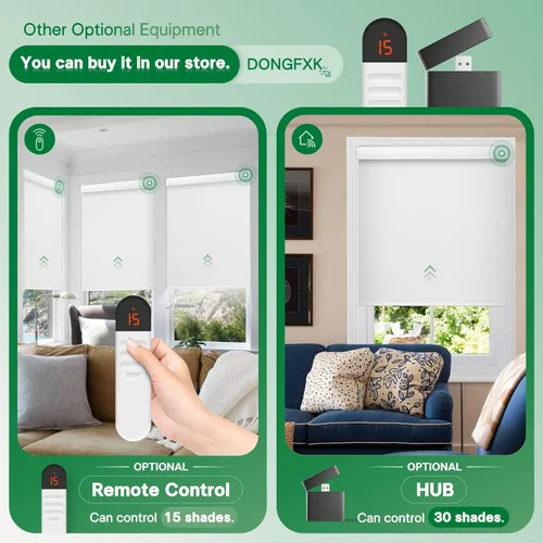 Vista 5 de Persianas motorizadas con control remoto, persianas automáticas opacas de enfriamiento con panel solar, persianas inteligentes inalámbricas